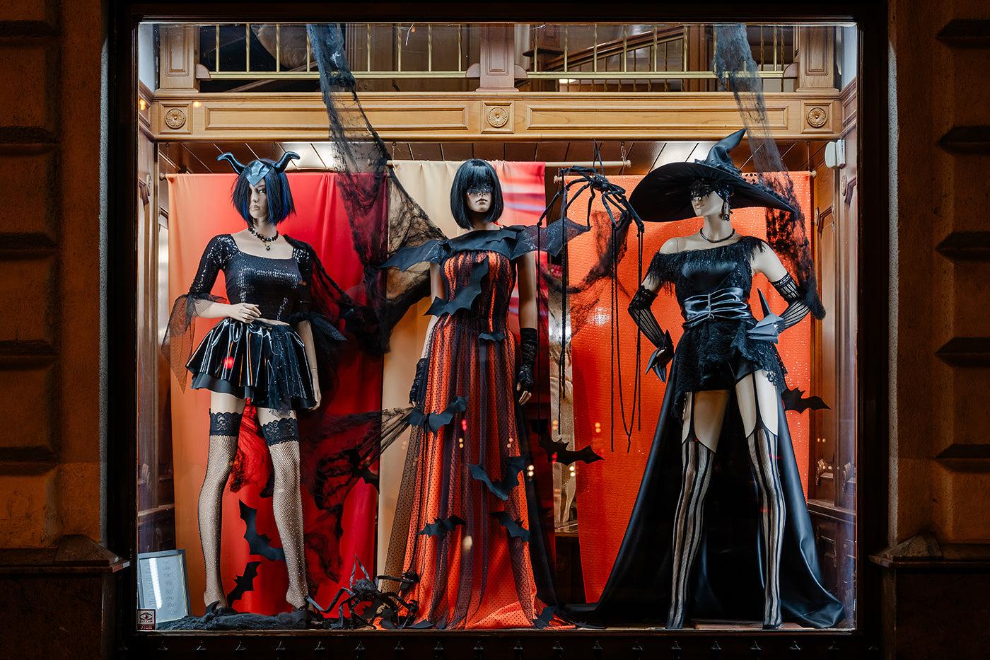 Halloween window display at Baross Square #8914