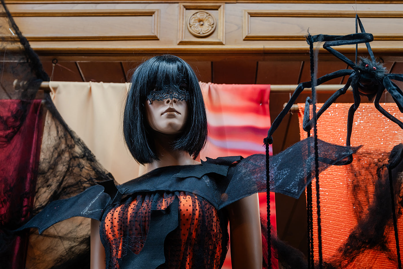 Halloween window display at Baross Square #8916