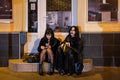 Gót (goth) lányok a Dohány utcában #9027