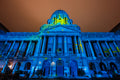 Christmas light painting on the facade of Buda Castle #9198