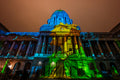 Christmas light painting on the facade of Buda Castle #9200