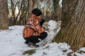 Building a snowman on Normafa #9224