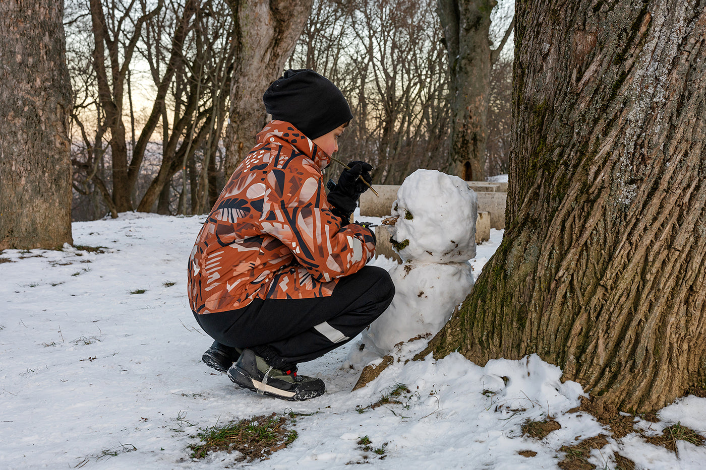 Hóember építés a Normafán #9224