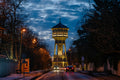Svábhegy water tower at night #9232