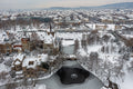 A bird's eye view of the snow-covered City Park #9262