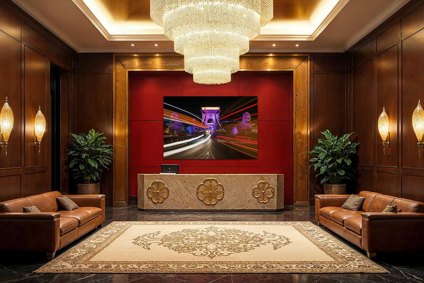 Budapest – Purple Chain Bridge at night | Fine Art Giclée Photo Print and Wall Art