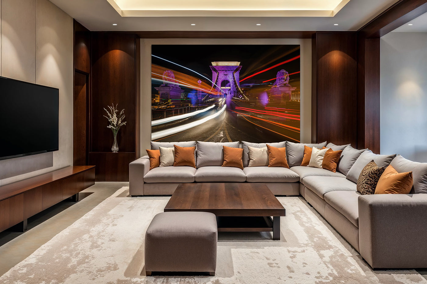 Budapest – Purple Chain Bridge at night | Fine Art Giclée Photo Print and Wall Art