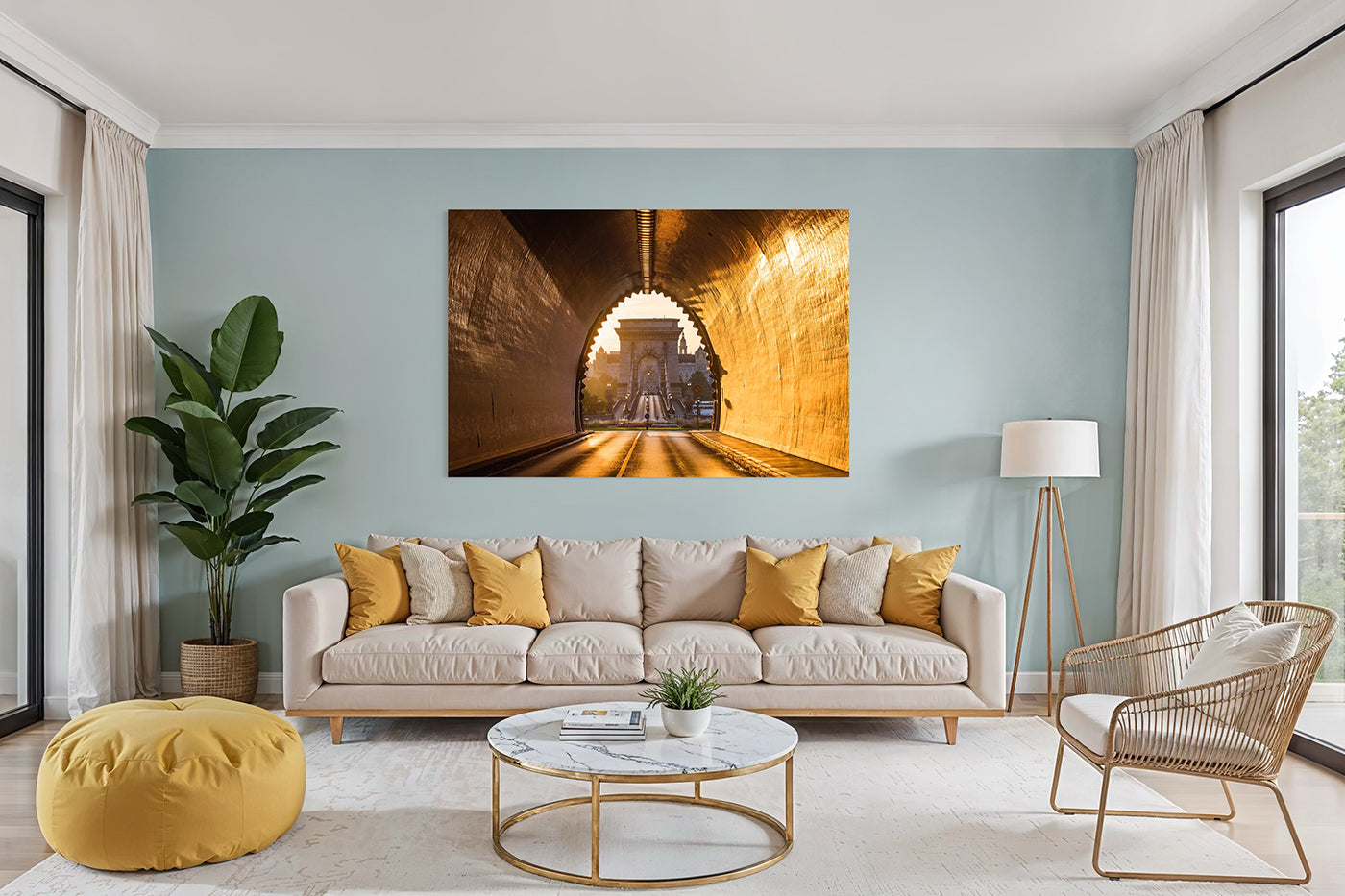 Budapest – Lánchíd az Alagútból napkeltekor | Fine Art giclée fotónyomat és falikép