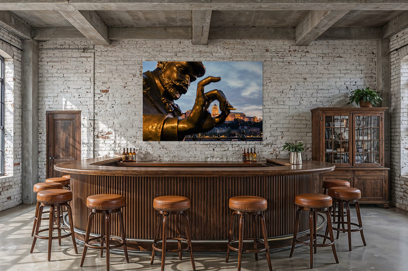 Budapest – Ignác Roskovics's statue with Buda Castle | Fine Art Giclée Photo Print and Wall Art