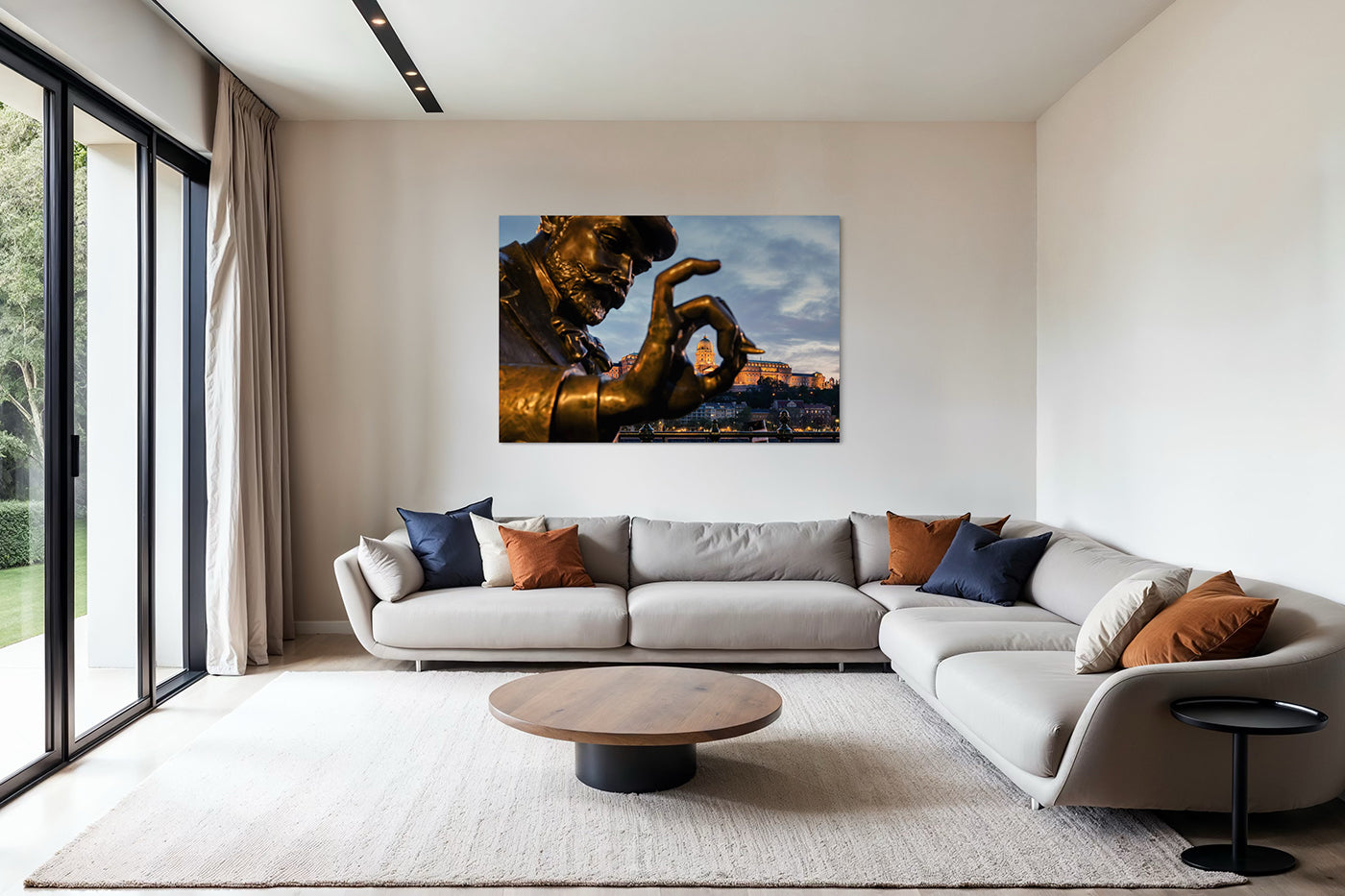 Budapest – Ignác Roskovics's statue with Buda Castle | Fine Art Giclée Photo Print and Wall Art