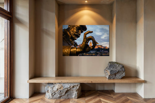 Roskovics Statue with Buda Castle – Budapest Photo | Fine Art Print & Digital Download